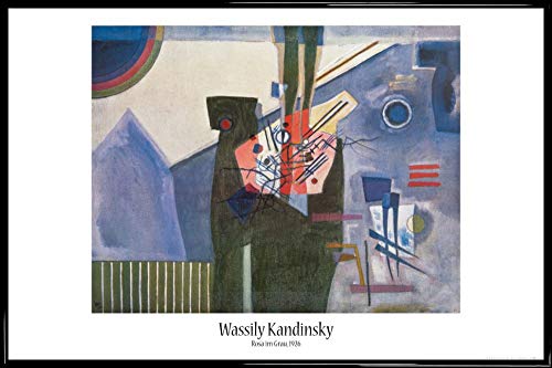 1art1 Wassily Kandinsky Poster Plakat | Bild und Kunststoff-Rahmen - Rosa Im Grau, 1926 (91 x 61cm) von 1art1