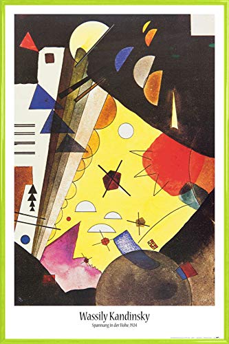 1art1 Wassily Kandinsky Poster Plakat | Bild und Kunststoff-Rahmen - Spannung In Der Höhe, 1924 (91 x 61cm) von 1art1