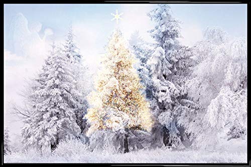 1art1 Weihnachten Poster Plakat | Bild und Kunststoff-Rahmen - Im Verschneiten Winterwald (91 x 61cm) von 1art1