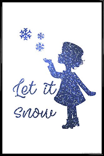 1art1 Weihnachten Poster Plakat | Bild und Kunststoff-Rahmen - Let It Snow (91 x 61cm) von 1art1