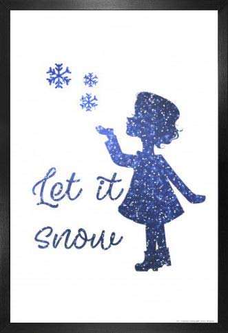 1art1 Weihnachten Poster Plakat | Bild und MDF-Rahmen - Let It Snow (91 x 61cm) von 1art1