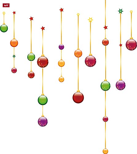 1art1 Weihnachten Weihnachtsbaum-Kugeln Klassisch Wand-Tattoo | Deko Wandaufkleber für Wohnzimmer Kinderzimmer Küche Bad Flur | Wandsticker für Tür Wand Möbel/Schrank 120x60 cm von 1art1