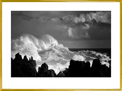 1art1 Wellen Poster Kunstdruck Bild und Kunststoff-Rahmen - Oceans Rage, Dennis Frates (80 x 60cm) von 1art1