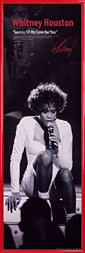 1art1 Whitney Houston Poster Kunstdruck Bild und Kunststoff-Rahmen - Saving All My Love for You S/W (91 x 30cm) von 1art1