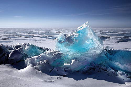 1art1 Winter Poster Türkisfarbener Eisstein Im Meer Aus EIS Kunstdruck Bild 180x120 cm von 1art1