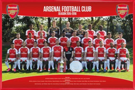 Fußball Poster Plakat | Bild und Kunststoff-Rahmen - Arsenal, Team Photo 15-16 (91 x 61cm) von 1art1