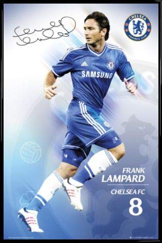 1art1 Fußball Poster Plakat | Bild und Kunststoff-Rahmen - Chelsea, Lampard 13/14 (91 x 61cm) von 1art1