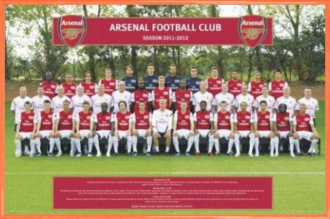 Fußball Poster Plakat | Bild und Kunststoff-Rahmen - FC Arsenal, Mannschafts-Foto 11/12 (91 x 61cm) von 1art1