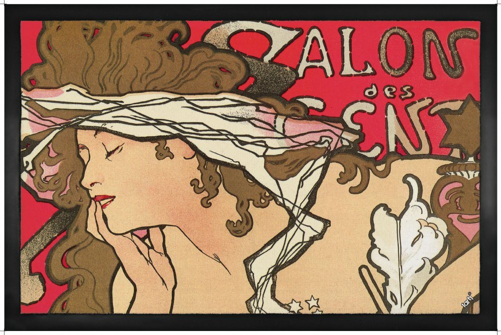 Fußmatte Alphonse Mucha - Salon Des Cent, Paris 1896, 1art1, Höhe: 5 mm von 1art1