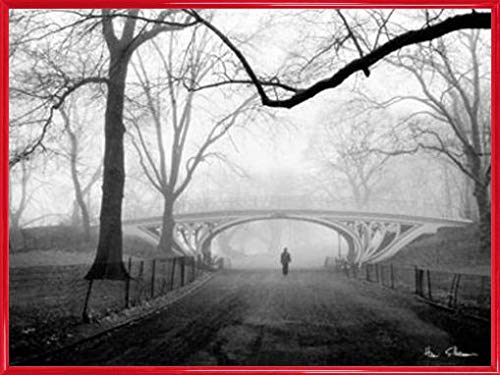 1art1 Henri Silberman Poster Kunstdruck Bild und Kunststoff-Rahmen - Gothic Bridge, Central Park NYC (80 x 60cm) von 1art1
