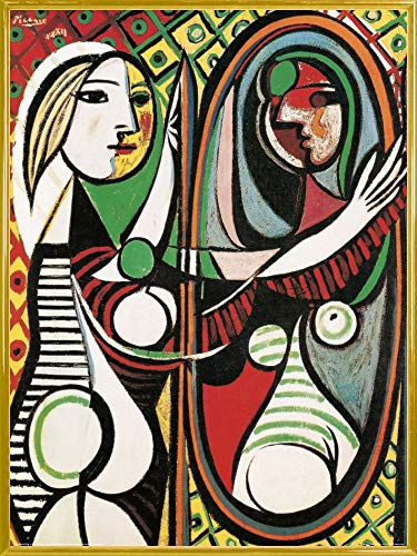Pablo Picasso Poster Kunstdruck Bild und Kunststoff-Rahmen - Junges Mädchen Vor Einem Spiegel, 1932 (80 x 60cm) von 1art1