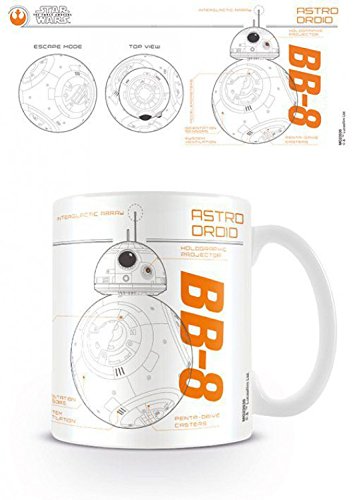 Star Wars, Das Erwachen Der Macht Episode VII, BB-8 Droide Skizze Foto-Tasse Kaffeetasse (9x8 cm) + 1x Überraschungs-Sticker von 1art1