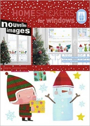 Weihnachten - Kinder, Geschenke Und Schneemann Aufkleber Poster-Sticker Für Fenster (36 x 24cm) von 1art1