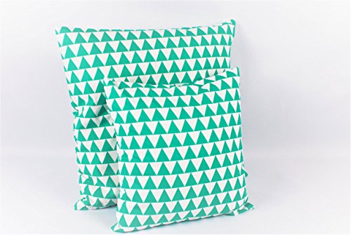 1buy3 Kissenbezug 2er-Pack! - Dreiecke Mint 40cmx 40cm aus 100% Baumwolle mit Reißverschluss - viele Größen zur Auswahl! von 1buy3