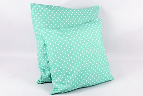 1buy3 Kissenbezug 2er-Pack! - Punkte Mint 40cmx 40cm aus 100% Baumwolle mit Reißverschluss - viele Größen zur Auswahl! von 1buy3
