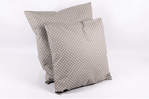 1buy3 Kissenbezug 2er-Pack! - Punkte grau 40cmx 40cm aus 100% Baumwolle mit Reißverschluss - viele Größen zur Auswahl! von 1buy3