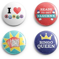 Lucky Bingo Pins Oder Magnete - 1 Zoll Handgemachte Buttons Liebhaber Geschenk 4Er Set Lucky Bingo Pins Oder Magnete - 1 Zoll Handgemachte Buttons Liebhaber Geschenk 4Er Set von 1flychicken