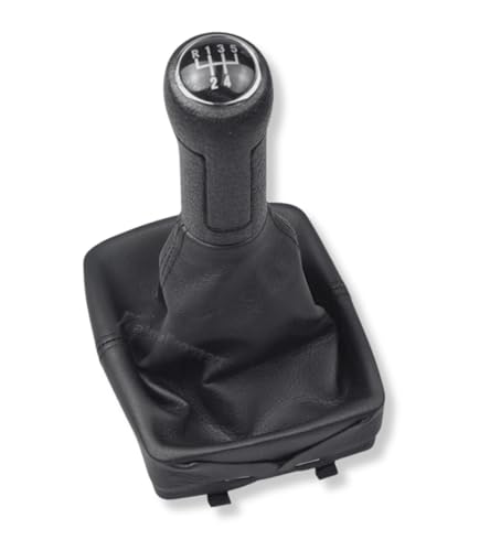 1neiSmartech Schaltknauf 5 Gang mit Schaltsack und Rahmen Gaiter kompatibel mit VW Polo MK4 9N 9N2 9N3 von 2001 bis 2009, Farbe Schwarz, Code 6Q171113 von 1neiSmartech