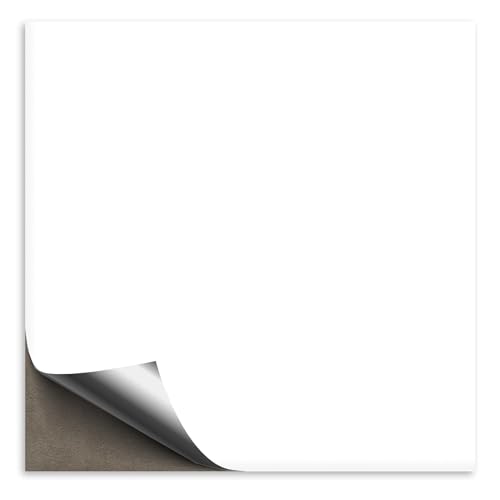 1 Stück Fliesenaufkleber 9,8x9,8 cm weiß matt, selbstklebende Fliesenfolie für Küche & Bad, mit Aufkleber Fliesen einfach überkleben von 1peak