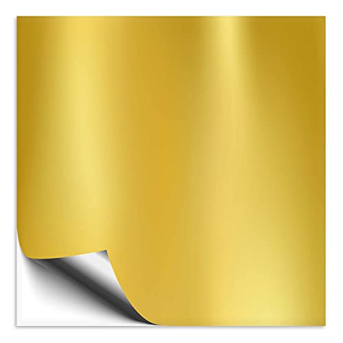 1 Stück Fliesenaufkleber gold 15x15 cm matt, Klebefolie für Fliesen in Küche & Bad, Fliesen einfach überkleben mit selbstklebender Fliesenfolie von 1peak