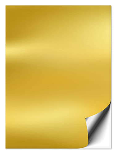 1 Stück Fliesenaufkleber gold 20x25 cm glänzend, Fliesenfolie in 20x25cm für Küche & Bad, mit Aufkleber Fliesen einfach überkleben, selbstklebende Folie von 1peak