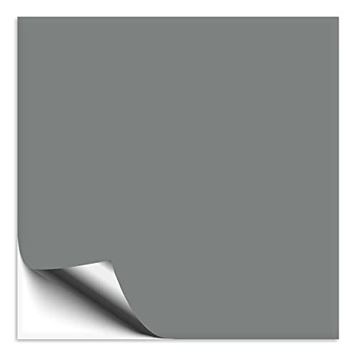 1 Stück Fliesenaufkleber grau 15x15 cm glänzend, Klebefolie für Fliesen in Küche & Bad, Fliesen einfach überkleben mit selbstklebender Fliesenfolie in glanz Optik von 1peak