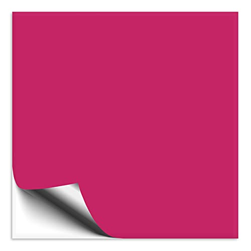 1 Stück Fliesenaufkleber pink 15x15 cm glänzend, Klebefolie für Fliesen in Küche & Bad, Fliesen einfach überkleben mit selbstklebender Fliesenfolie in glanz Optik von 1peak