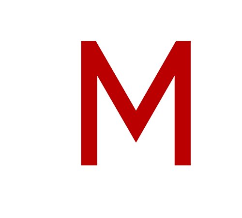 1peak Buchstaben Aufkleber, wetterfest, einzelner Buchstabe M, rot, 2cm (20mm) großgeschrieben von 1peak