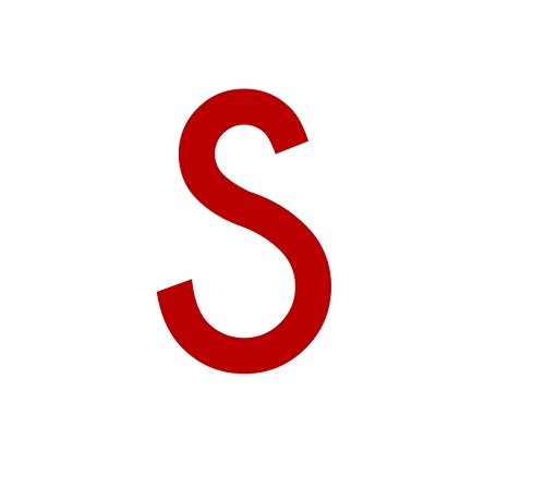 1peak Buchstaben Aufkleber, wetterfest, einzelner Buchstabe S, rot, 5cm (50mm) großgeschrieben von 1peak