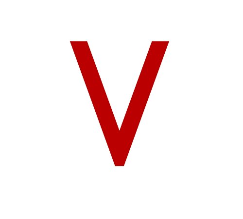 1peak Buchstaben Aufkleber, wetterfest, einzelner Buchstabe V, rot, 2cm (20mm) großgeschrieben von 1peak