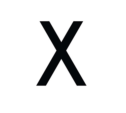 1peak Buchstaben Aufkleber, wetterfest, einzelner Buchstabe X, schwarz, 5cm (50mm) großgeschrieben von 1peak