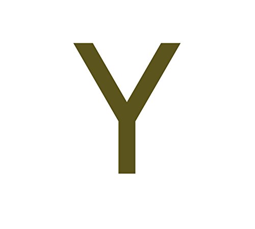 1peak Buchstaben Aufkleber, wetterfest, einzelner Buchstabe Y, Gold, 2cm (20mm) großgeschrieben von 1peak