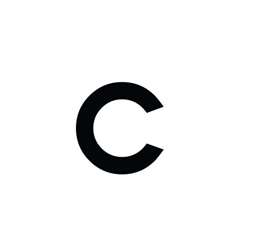 1peak Buchstaben Aufkleber, wetterfest, einzelner Buchstabe c, schwarz, groß (passend für unsere 10 cm Serie) kleingeschrieben, 7cm hoch von 1peak