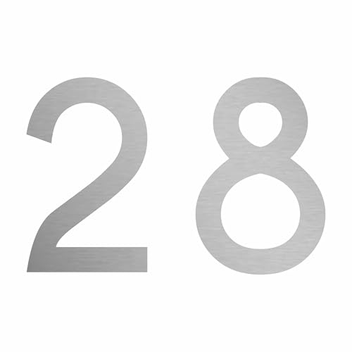 1peak Hausnummer Aufkleber 28 in Silber, 20 cm groß, für Mülltonne, Tür, Tor & div. Beschriftungen, wetterfest 1peak Hausnummer Aufkleber 28 in Silber, 20 cm groß, für Mülltonne, Tür, Tor & div. Beschriftungen, wetterfest von 1peak