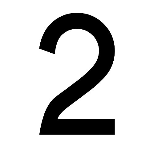 1peak Mülltonnen Aufkleber Zahlen Sticker Folie & Ziffern kombinierbar (20 cm, Zahl 2, schwarz) von 1peak