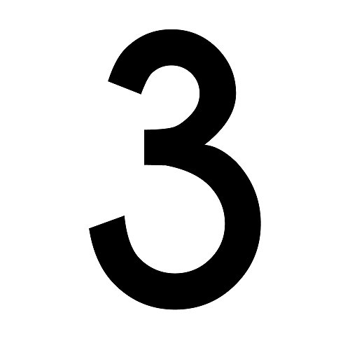 1peak Mülltonnen Aufkleber Zahlen Sticker Folie & Ziffern kombinierbar (30 cm, Zahl 3, schwarz) von 1peak