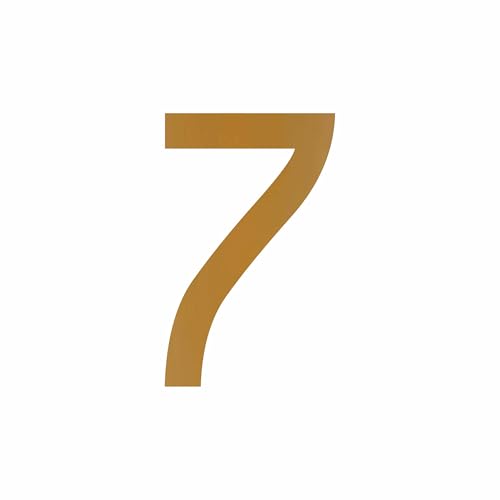 1peak Mülltonnen Aufkleber Zahlen Sticker Folie & Ziffern kombinierbar (30 cm, Zahl 7, Gold) von 1peak