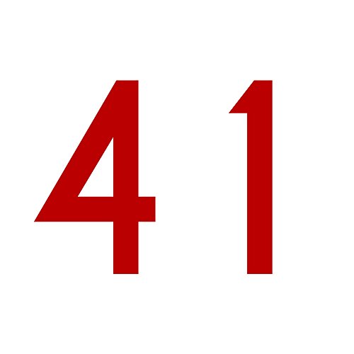 1peak Zahl 41 in rot, 30 cm großer Sticker aus Selbstklebender Klebefolie zum aufkleben, wetterfeste Klebezahl 1peak Zahl 41 in rot, 30 cm großer Sticker aus Selbstklebender Klebefolie zum aufkleben, wetterfeste Klebezahl von 1peak