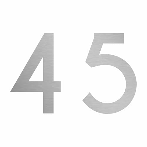1peak Zahlen-Aufkleber 45 in Silber, 5 cm, Kennzeichnung o. Hausnummer Beschriftung für Briefkasten, Mülltonne & Allen glatten Flächen 1peak Zahlen-Aufkleber 45 in Silber, 5 cm, Kennzeichnung o. Hausnummer Beschriftung für Briefkasten, Mülltonne & Allen glatten Flächen von 1peak