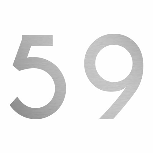 1peak Zahlen-Aufkleber 59 in Silber, 5 cm, Kennzeichnung o. Hausnummer Beschriftung für Briefkasten, Mülltonne & Allen glatten Flächen 1peak Zahlen-Aufkleber 59 in Silber, 5 cm, Kennzeichnung o. Hausnummer Beschriftung für Briefkasten, Mülltonne & Allen glatten Flächen von 1peak