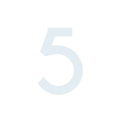 1peak Zahlen Aufkleber Nummer 5 in weiß, 2 cm, Klebezahl zur Beschriftung als Hausnummer für Briefkasten o. Auto & Motorrad von 1peak