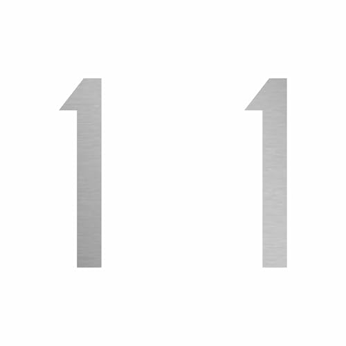 1peak Zahl 11 in Silber, 30 cm großer Sticker aus Selbstklebender Klebefolie zum aufkleben, wetterfeste Klebezahl von 1peak