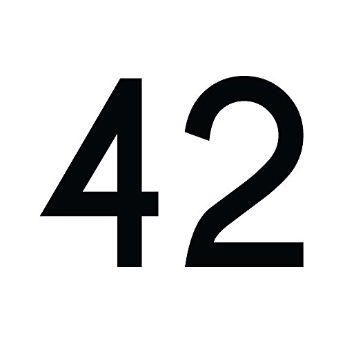 1peak Zahlenaufkleber Nummer 42, schwarz, 2cm (20mm) hoch, Aufkleber mit Zahlen in vielen Farben + Höhen, wetterfest von 1peak