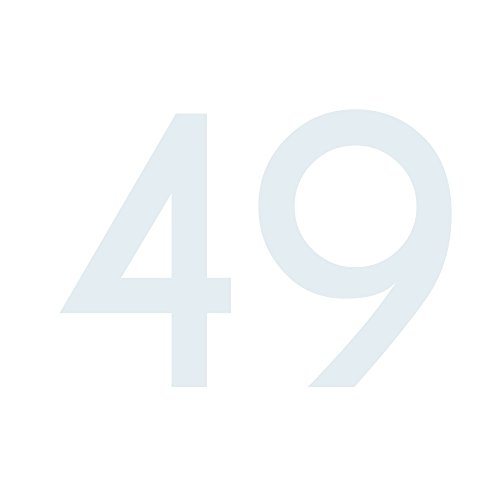 1peak Zahlen-Aufkleber 49 in weiß, 5 cm, Kennzeichnung o. Hausnummer Beschriftung für Briefkasten, Mülltonne & Allen glatten Flächen von 1peak