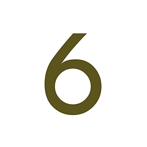 1peak Zahlenaufkleber Nummer 6, Gold, 5cm (50mm) hoch, Aufkleber mit Zahlen in vielen Farben + Höhen, wetterfest von 1peak