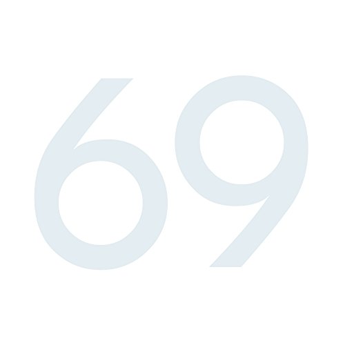 1peak Zahlenaufkleber Nummer 69, weiß, 30cm (300mm) hoch, Aufkleber mit Zahlen in vielen Farben + Höhen, wetterfest von 1peak