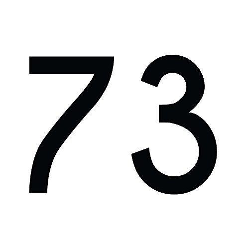 1peak Zahlenaufkleber Nummer 73, schwarz, 30cm (300mm) hoch, Aufkleber mit Zahlen in vielen Farben + Höhen, wetterfest von 1peak
