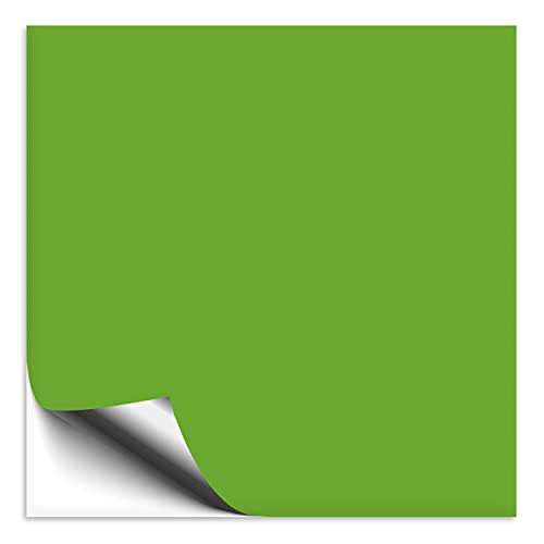 50 Stück Fliesenaufkleber 10x10 cm lindgrün glänzend, selbstklebende Fliesenfolie für Küche & Bad, mit Aufkleber Fliesen einfach überkleben von 1peak