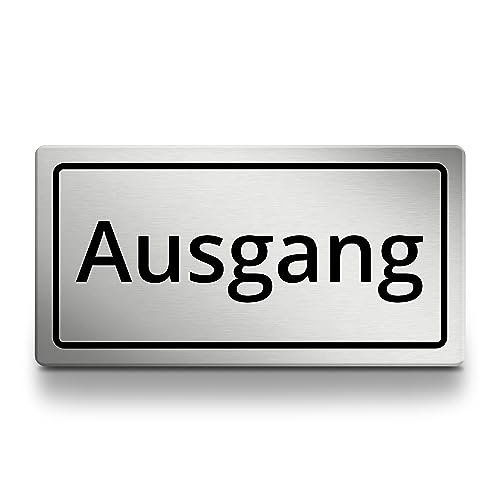 Ausgang Schild rechteckig, 15x7,5 cm lang, silber, Türschild, selbstklebend, wetterfestes Hinweisschild von 1peak