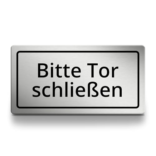 Bitte Tor schließen Schild, 15cm lang, wetterfest & UV-beständig, selbstklebendes Warnschild von 1peak